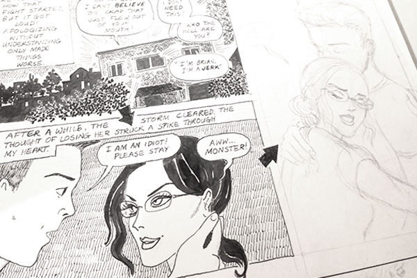 work-in-progress comic book art