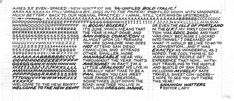 Lettering practice sheet by David Marshall 