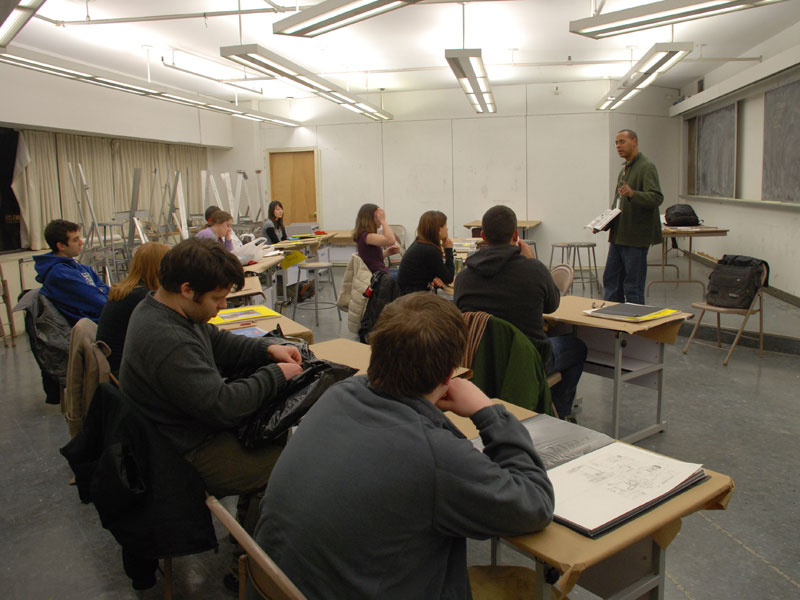 David Marshall teaching comics for MassArt. 2011 is my best guess.